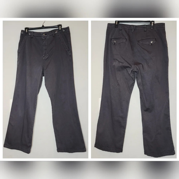 Pilcro Anthropologie grey twill straight wideleg utility pants women's size 29 - Picture 1 of 16